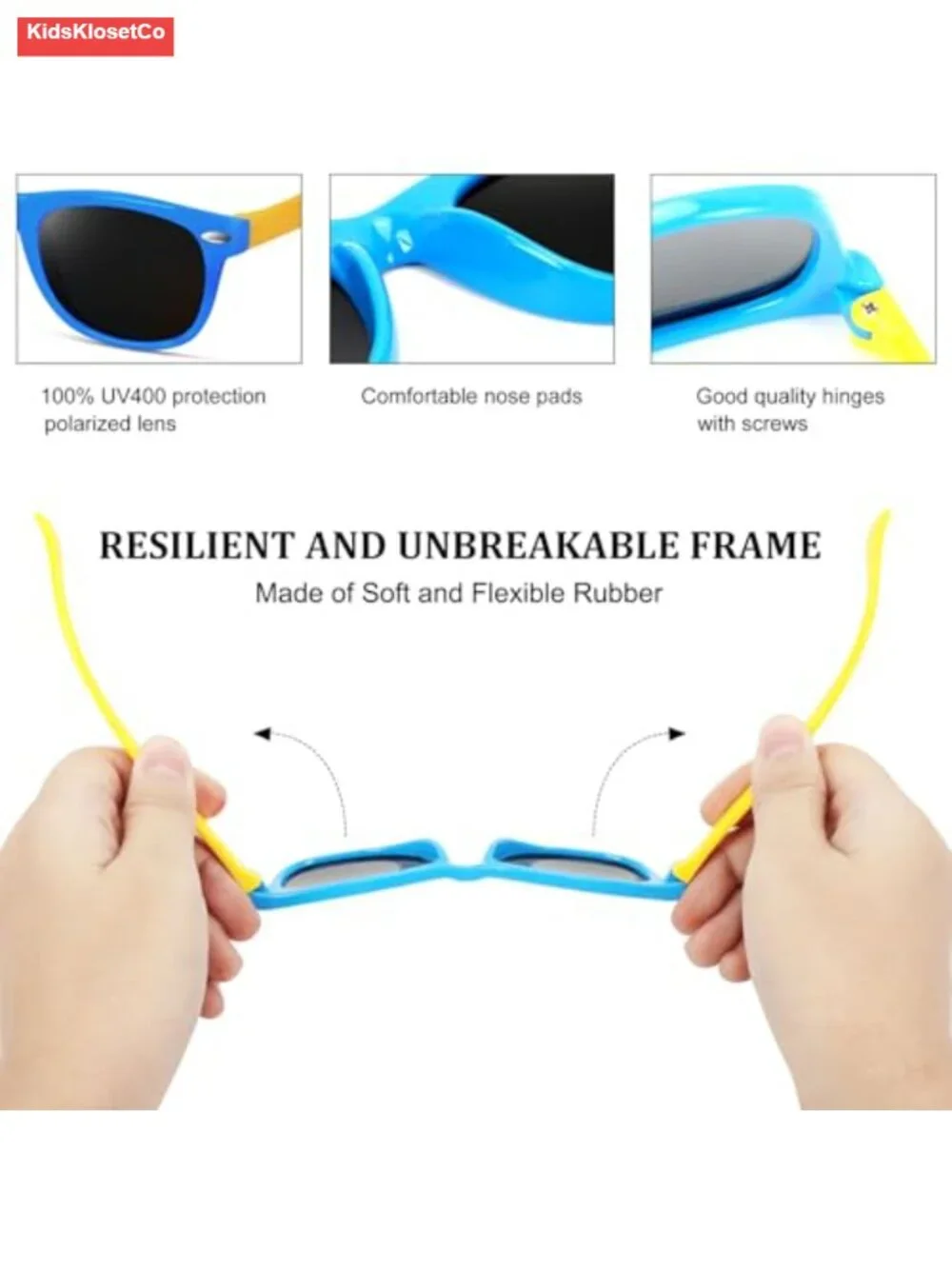 Kids Polarized Sunglasses UV Protection Flexible Rubber TPEE Shades Age 3-9